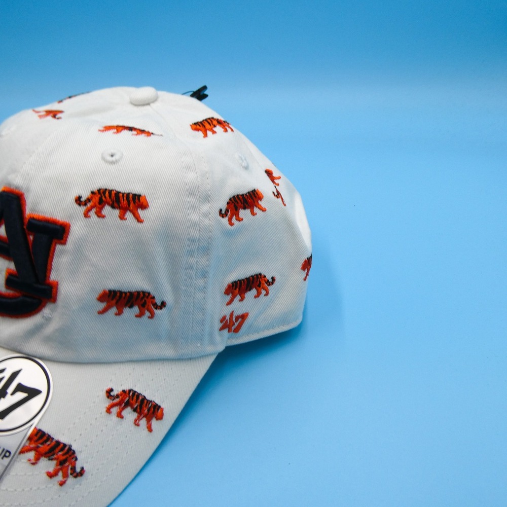 '47 Auburn Tigers Hat Womens Adjustable Clean Up White All Over Tiger Pattern - Picture 3 of 8